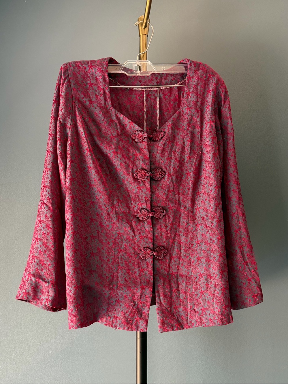 Floral Patterned Button-Front Blouse